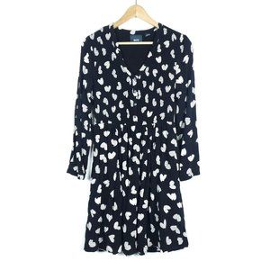 Maeve Black and White Heart Print Mini Dress